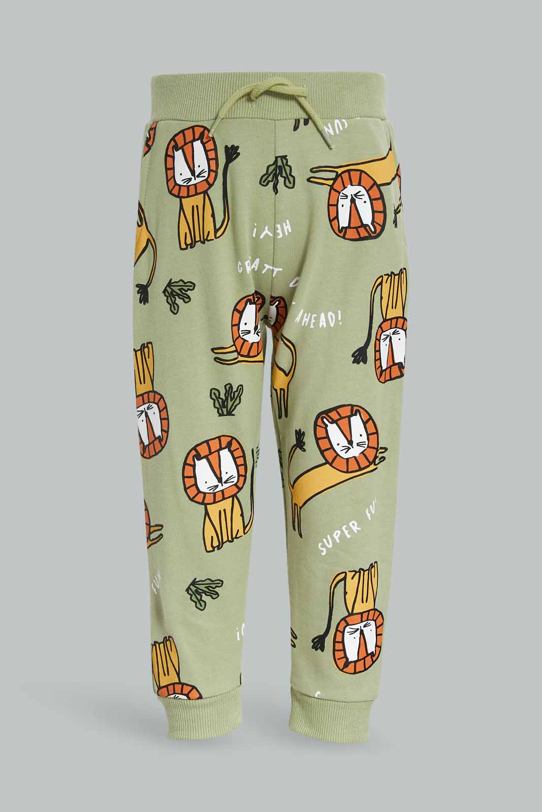 Redtag-Boys-Green-Tiger-Aop-Table-Knit-Jogger-Category:Joggers,-Colour:Green,-Deals:New-In,-Dept:Boys,-Filter:Infant-Boys-(3-to-24-Mths),-INB-Joggers,-New-In-INB-APL,-Non-Sale,-S23A,-Section:Boys-(0-to-14Yrs)-Infant-Boys-3 to 24 Months