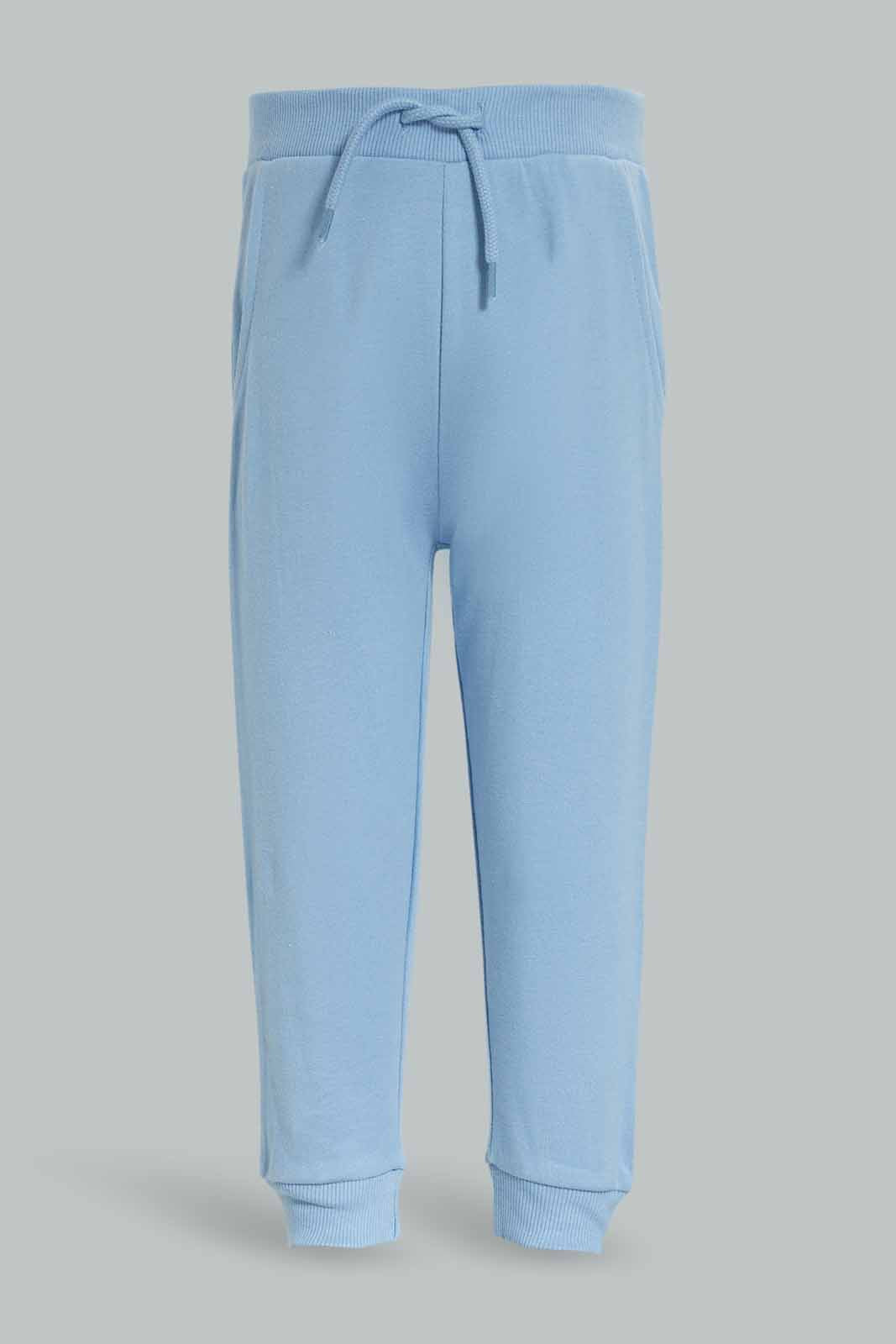 Redtag-Boys-Blue-Plain-Knit-Joggers-Category:Joggers,-Colour:Blue,-Deals:New-In,-Dept:Boys,-Filter:Infant-Boys-(3-to-24-Mths),-INB-Joggers,-New-In-INB-APL,-Non-Sale,-S23A,-Section:Boys-(0-to-14Yrs)-Infant-Boys-3 to 24 Months
