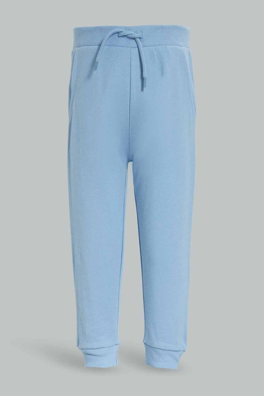 Redtag-Boys-Blue-Plain-Knit-Joggers-Category:Joggers,-Colour:Blue,-Deals:New-In,-Dept:Boys,-Filter:Infant-Boys-(3-to-24-Mths),-INB-Joggers,-New-In-INB-APL,-Non-Sale,-S23A,-Section:Boys-(0-to-14Yrs)-Infant-Boys-3 to 24 Months