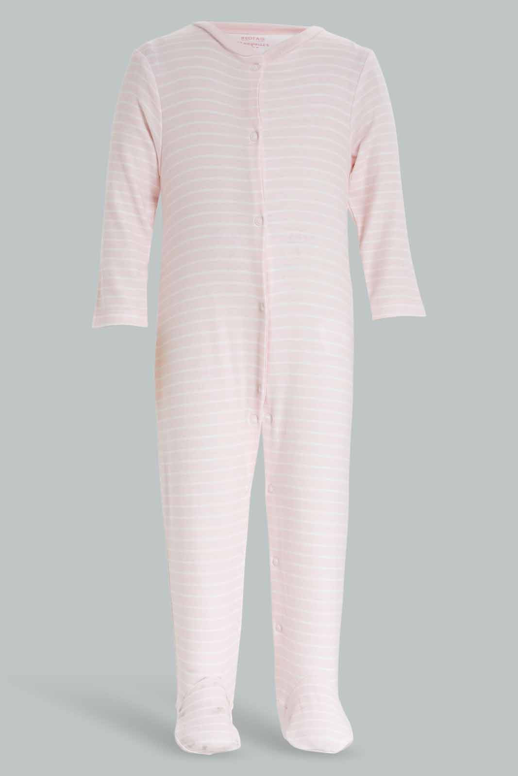 Redtag-3Pk-Sleepsuit-Floral-Girl-Category:Sleepsuits,-Colour:Apricot,-Deals:New-In,-Dept:New-Born,-Filter:Baby-(0-to-12-Mths),-NBF-Sleepsuits,-New-In-NBF-APL,-Non-Sale,-S23A,-Section:Boys-(0-to-14Yrs)-Baby-