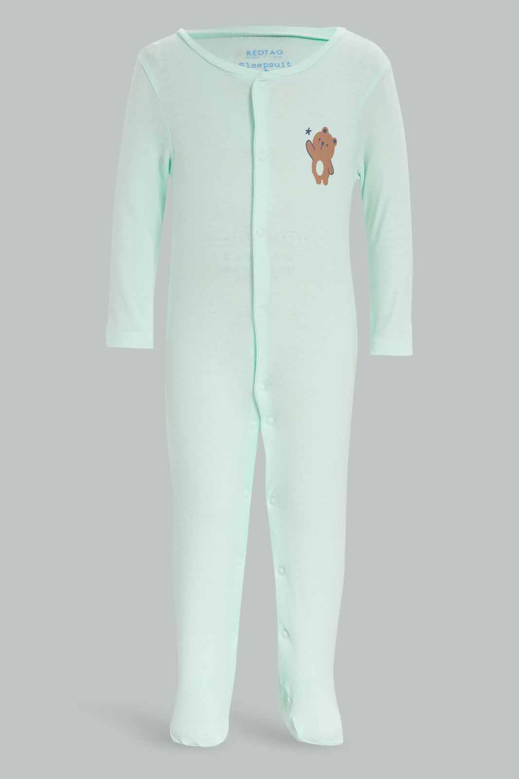Redtag-3Pk-Sleepsuit-Teddybear-Boy-Category:Sleepsuits,-Colour:Apricot,-Deals:New-In,-Dept:New-Born,-Filter:Baby-(0-to-12-Mths),-NBF-Sleepsuits,-New-In-NBF-APL,-Non-Sale,-S23A,-Section:Boys-(0-to-14Yrs)-Baby-