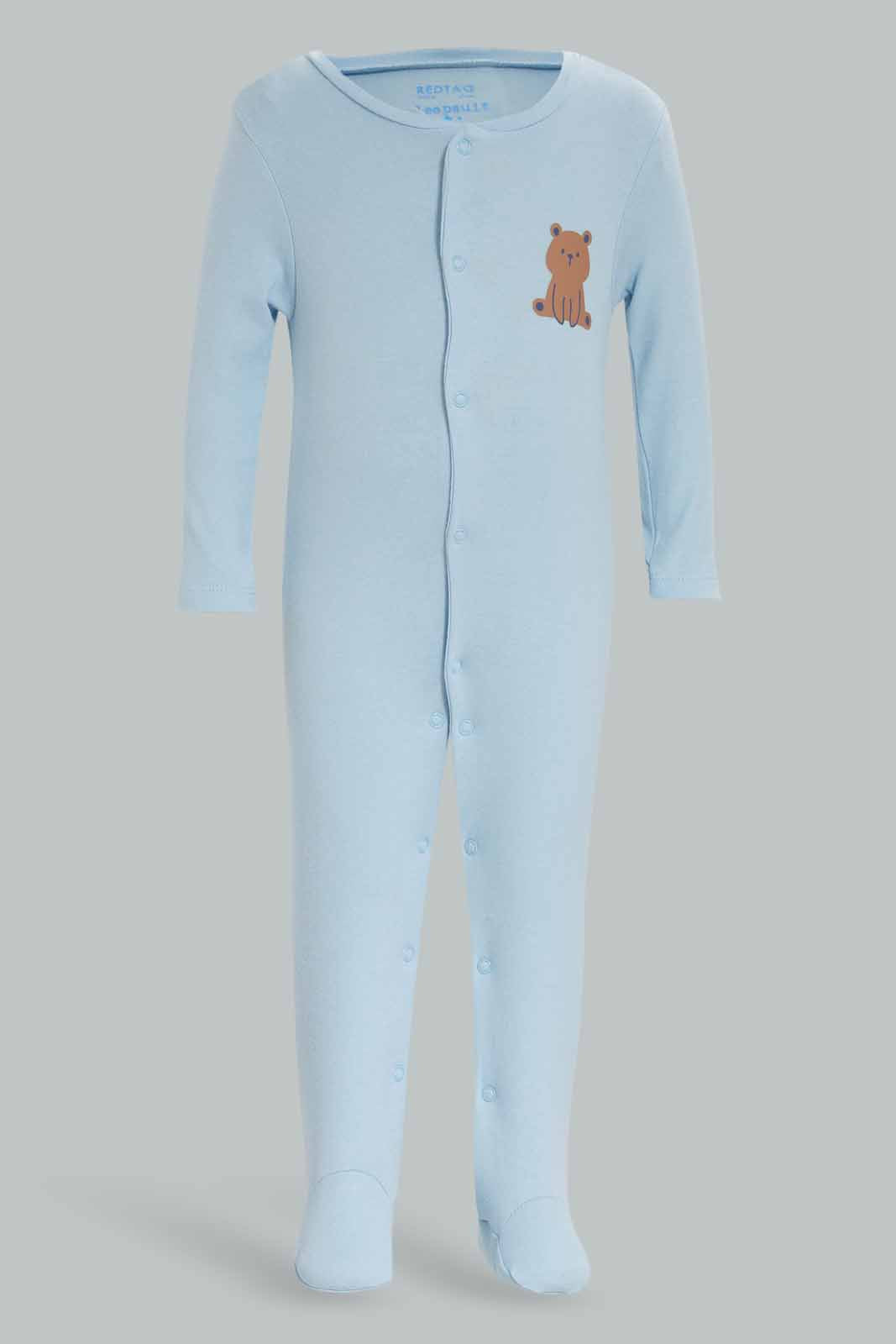 Redtag-3Pk-Sleepsuit-Teddybear-Boy-Category:Sleepsuits,-Colour:Apricot,-Deals:New-In,-Dept:New-Born,-Filter:Baby-(0-to-12-Mths),-NBF-Sleepsuits,-New-In-NBF-APL,-Non-Sale,-S23A,-Section:Boys-(0-to-14Yrs)-Baby-