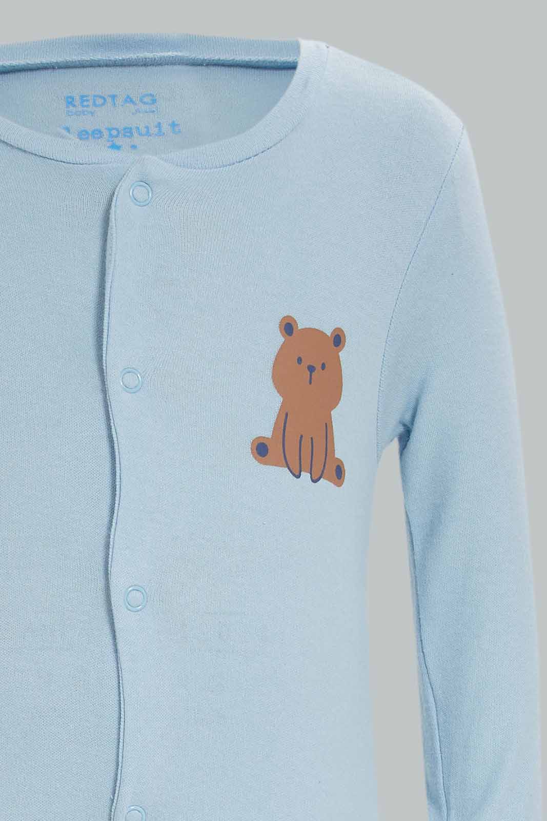 Redtag-3Pk-Sleepsuit-Teddybear-Boy-Category:Sleepsuits,-Colour:Apricot,-Deals:New-In,-Dept:New-Born,-Filter:Baby-(0-to-12-Mths),-NBF-Sleepsuits,-New-In-NBF-APL,-Non-Sale,-S23A,-Section:Boys-(0-to-14Yrs)-Baby-