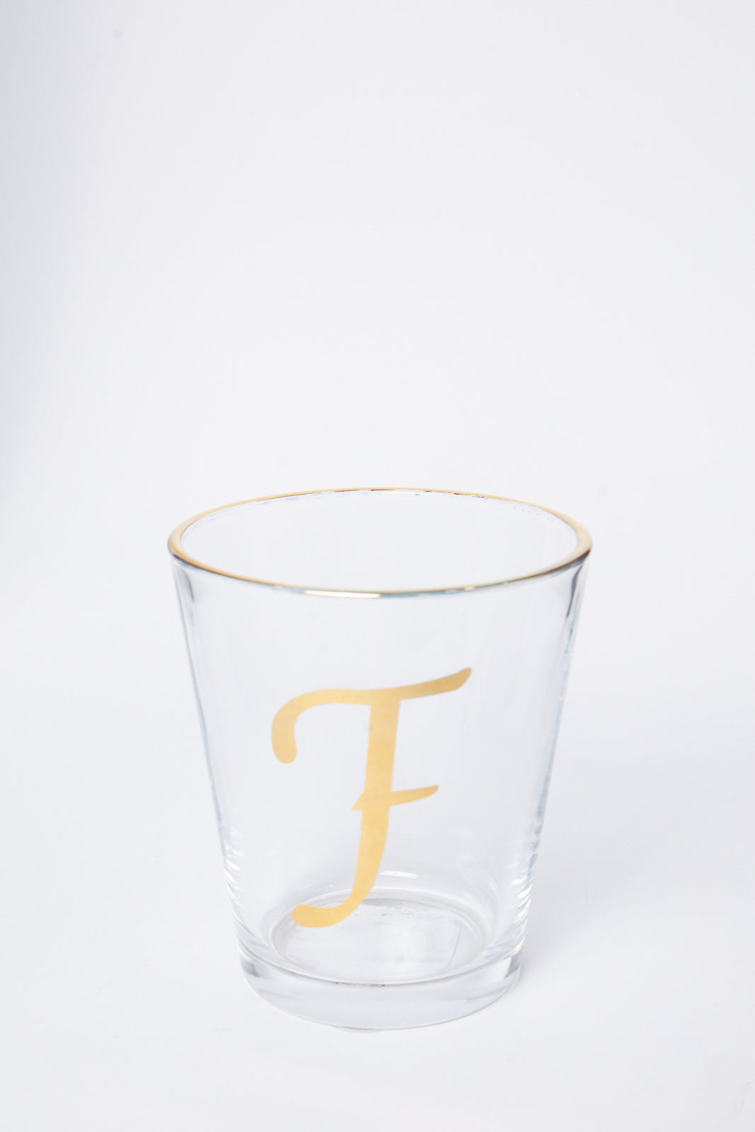Redtag-Clear-Alphabet-Glass-F-Category:Glasses,-Colour:White,-Deals:New-In,-Dept:Home,-Filter:Home-Dining,-HMW-DIN-Drinkware,-New-In-HMW-DIN,-Non-Sale,-S23A,-Section:Homewares-Home-Dining-