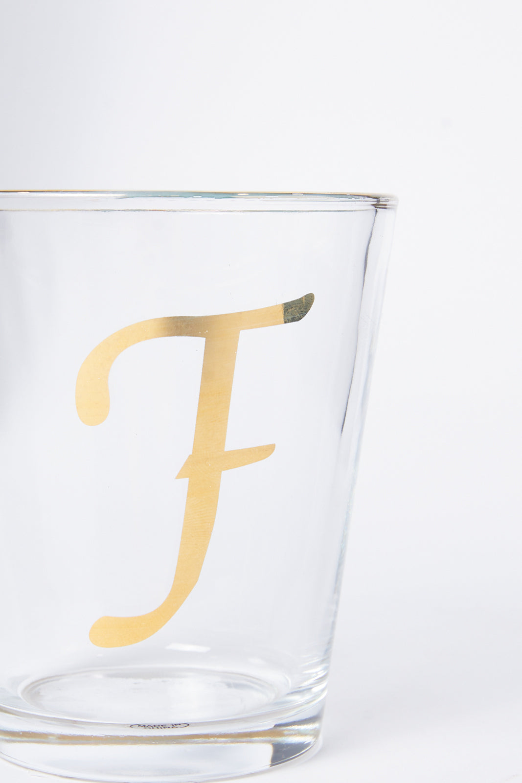Redtag-Clear-Alphabet-Glass-F-Category:Glasses,-Colour:White,-Deals:New-In,-Dept:Home,-Filter:Home-Dining,-HMW-DIN-Drinkware,-New-In-HMW-DIN,-Non-Sale,-S23A,-Section:Homewares-Home-Dining-