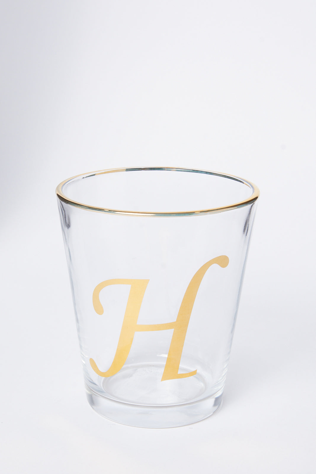 Redtag-Clear-Alphabet-Glass-H-Category:Glasses,-Colour:White,-Deals:New-In,-Dept:Home,-Filter:Home-Dining,-HMW-DIN-Drinkware,-New-In-HMW-DIN,-Non-Sale,-S23A,-Section:Homewares-Home-Dining-
