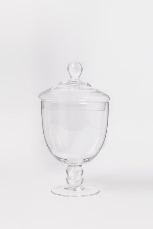 Redtag-Clear-Glass-Candy-Jar-With-Lid-Category:Canisters-And-Jars,-Colour:White,-Deals:New-In,-Dept:Home,-Filter:Home-Dining,-HMW-DIN-Storage,-New-In-HMW-DIN,-Non-Sale,-S23B,-Section:Homewares-Home-Dining-