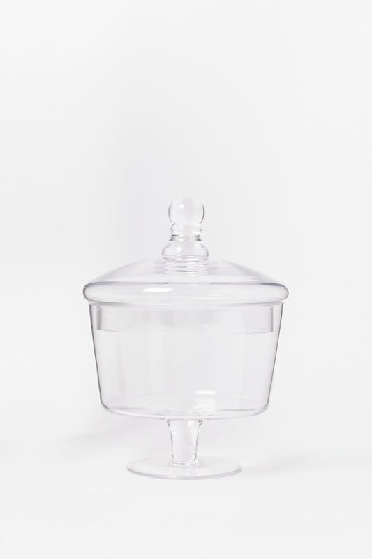 Redtag-Clear-Glass-Candy-Jar-With-Lid-Category:Canisters-And-Jars,-Colour:White,-Deals:New-In,-Dept:Home,-Filter:Home-Dining,-HMW-DIN-Storage,-New-In-HMW-DIN,-Non-Sale,-S23B,-Section:Homewares-Home-Dining-
