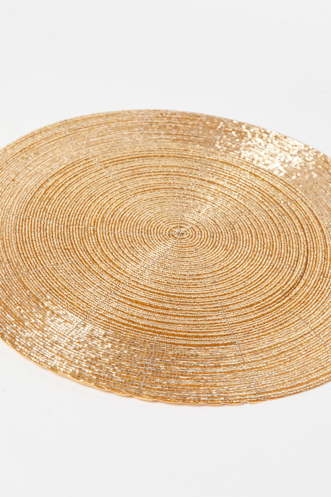 Redtag-Gold-Round-Beaded-Placemat-Category:Placemats-&-Coasters,-Colour:Gold,-Deals:New-In,-Dept:Home,-Filter:Home-Dining,-HMW-DIN-Kitchen-Accessories,-New-In-HMW-DIN,-Non-Sale,-S23A,-Section:Homewares-Home-Dining-