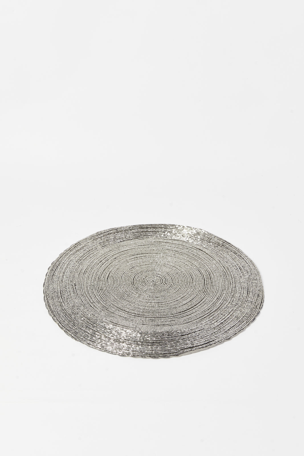 Redtag-Grey-Round-Beaded-Placemat-Category:Placemats-&-Coasters,-Colour:Grey,-Deals:New-In,-Dept:Home,-Filter:Home-Dining,-HMW-DIN-Kitchen-Accessories,-New-In-HMW-DIN,-Non-Sale,-S23A,-Section:Homewares-Home-Dining-