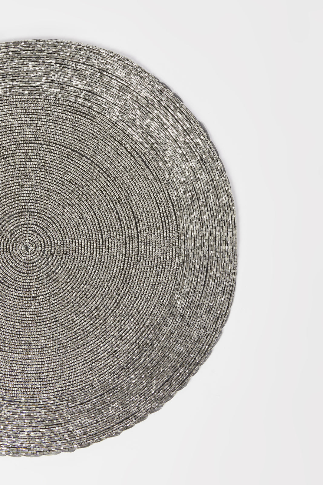 Redtag-Grey-Round-Beaded-Placemat-Category:Placemats-&-Coasters,-Colour:Grey,-Deals:New-In,-Dept:Home,-Filter:Home-Dining,-HMW-DIN-Kitchen-Accessories,-New-In-HMW-DIN,-Non-Sale,-S23A,-Section:Homewares-Home-Dining-