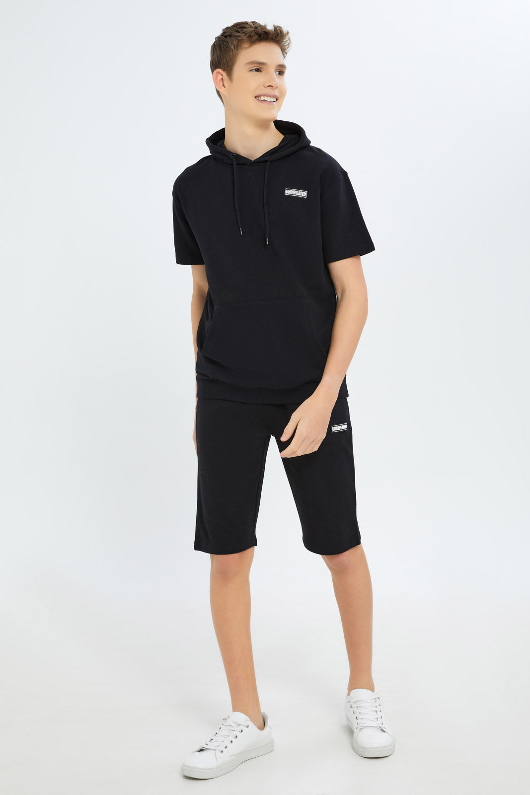 Redtag-Boys-Black-Lounge-Wear-Active-Shorts-BSR-Shorts,-Category:Shorts,-Colour:Black,-Deals:New-In,-Dept:Boys,-Filter:Senior-Boys-(8-to-14-Yrs),-New-In-BSR-APL,-Non-Sale,-S23B,-Section:Boys-(0-to-14Yrs)-Senior-Boys-9 to 14 Years