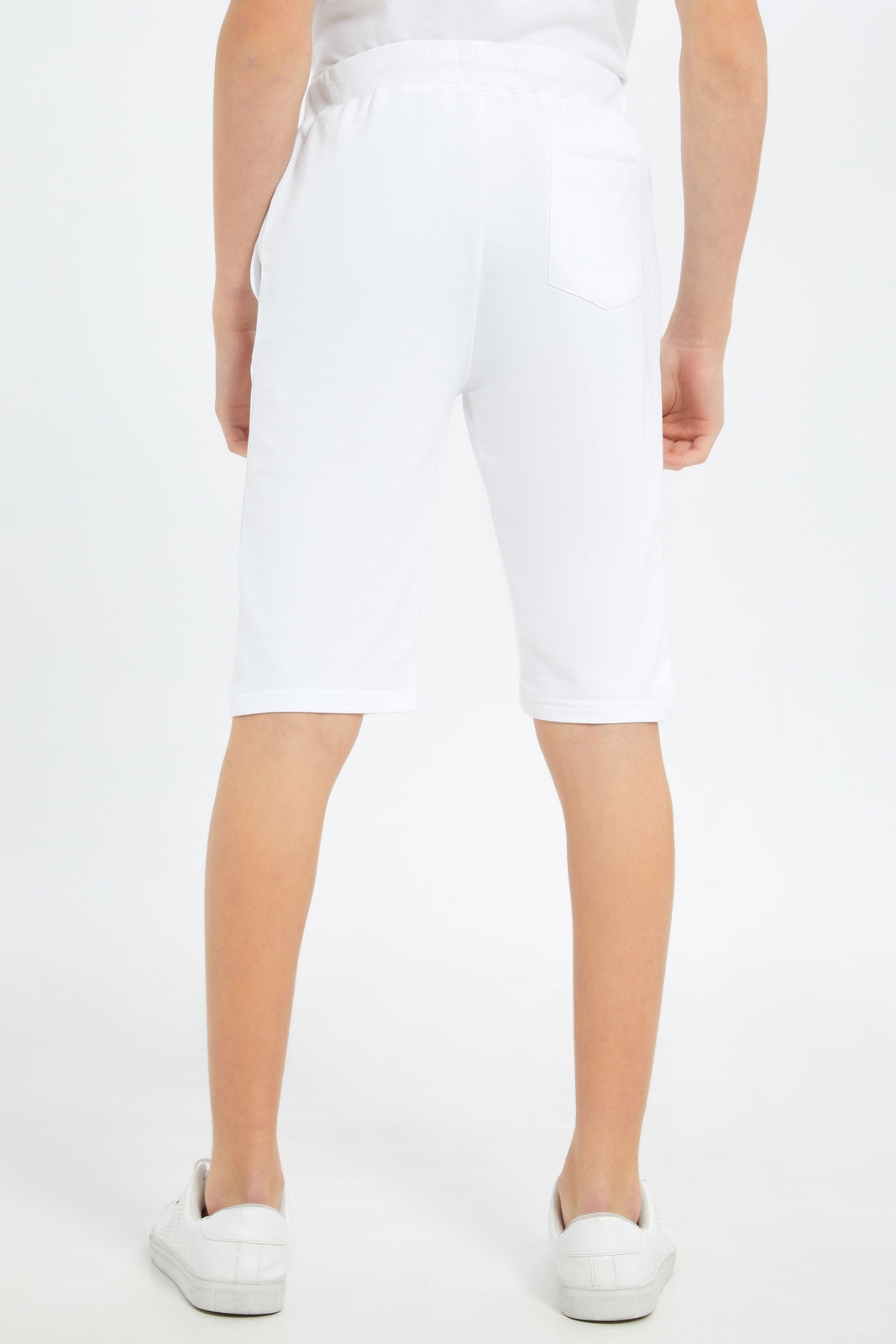 Redtag-Boys-White-Lounge-Wear-Active-Shorts-BSR-Shorts,-Category:Shorts,-Colour:White,-Deals:New-In,-Dept:Boys,-Filter:Senior-Boys-(8-to-14-Yrs),-New-In-BSR-APL,-Non-Sale,-S23B,-Section:Boys-(0-to-14Yrs)-Senior-Boys-9 to 14 Years