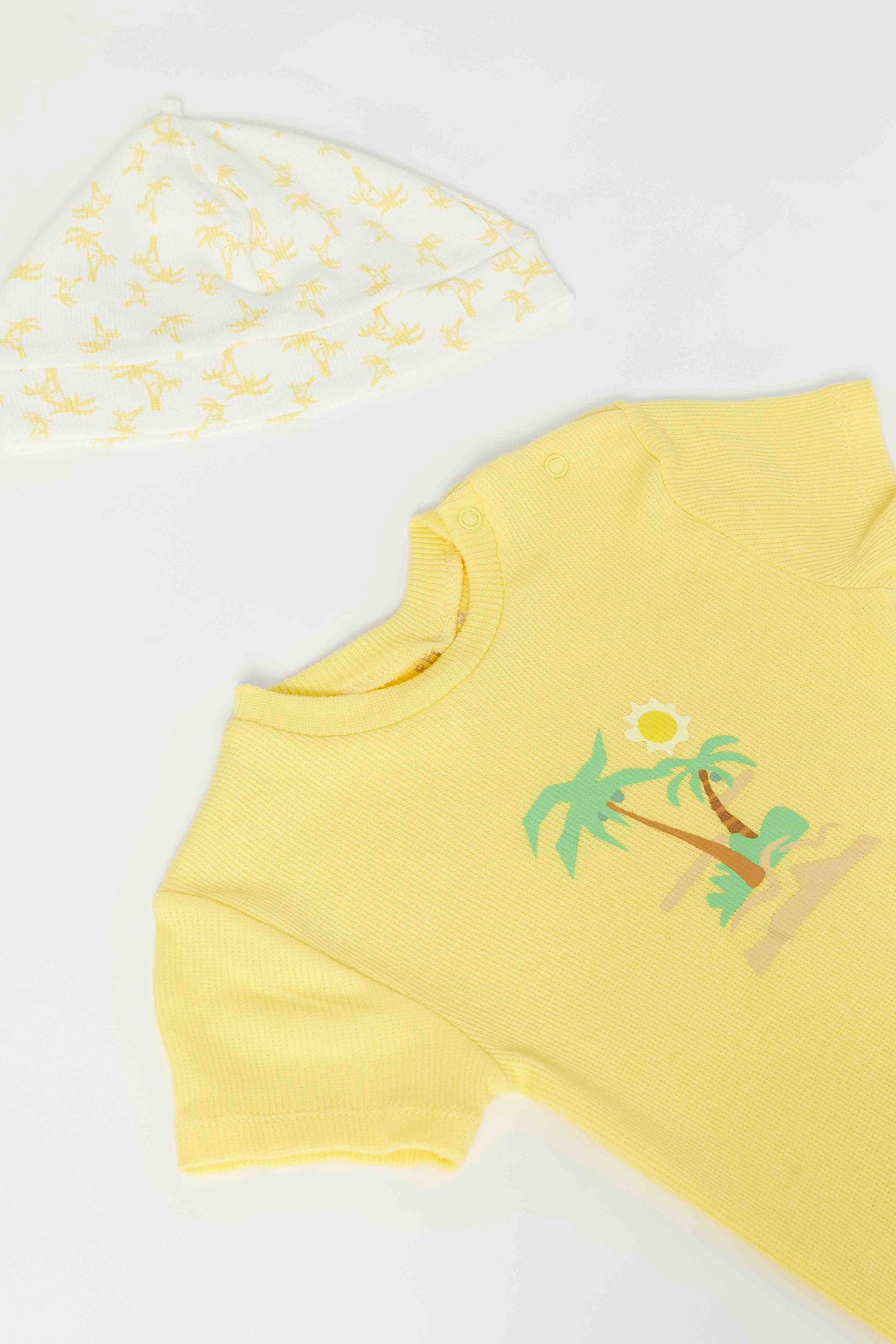 Redtag-Yellow-3-Pc-Boy-Bodysuit-Set-Category:Gift-Sets,-Colour:Assorted,-Deals:New-In,-Dept:New-Born,-Filter:Baby-(0-to-12-Mths),-NBF-Gift-Sets,-New-In-NBF-APL,-Non-Sale,-S23B,-Section:Boys-(0-to-14Yrs)-Baby-0 to 12 Months
