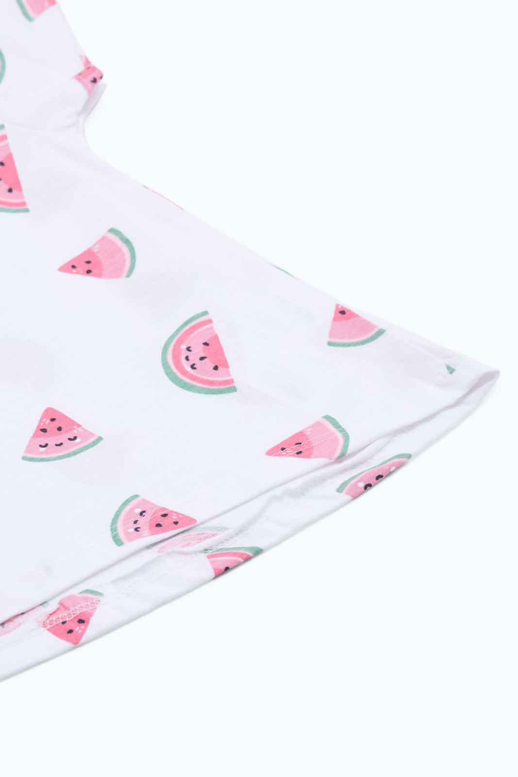 Redtag-Girls-White-Watermelon-Print-T-Shirt-Category:T-Shirts,-Colour:White,-Deals:New-In,-Dept:Girls,-Filter:Infant-Girls-(3-to-24-Mths),-ING-T-Shirts,-New-In-ING-APL,-Non-Sale,-S23B,-Section:Girls-(0-to-14Yrs),-TBL-Infant-Girls-3 to 24 Months