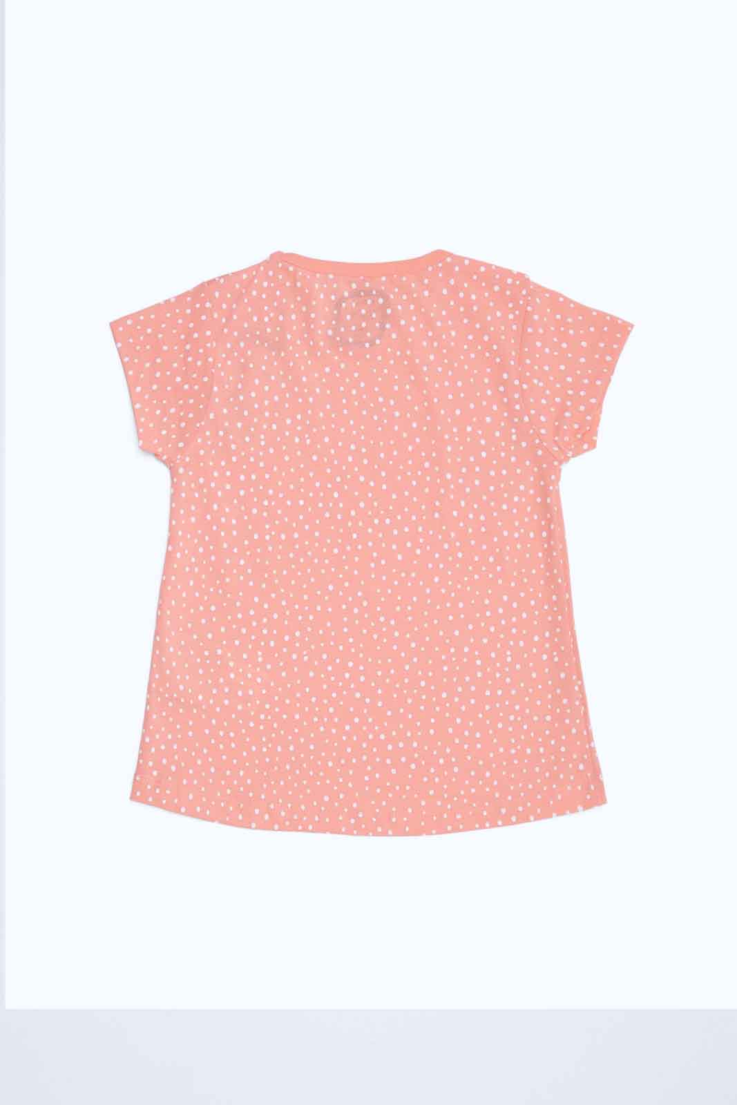 Redtag-Girls-Coral-Aop-T-Shirt-Category:T-Shirts,-Colour:Apricot,-Deals:New-In,-Dept:Girls,-Filter:Infant-Girls-(3-to-24-Mths),-ING-T-Shirts,-New-In-ING-APL,-Non-Sale,-S23B,-Section:Girls-(0-to-14Yrs),-TBL-Infant-Girls-3 to 24 Months
