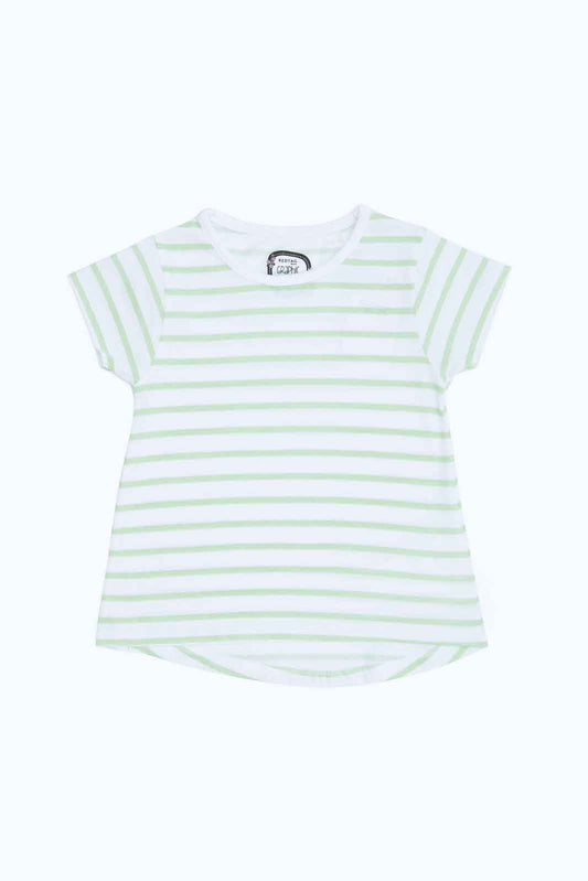 Redtag-Girls-White-Mint-Striipes-T-Shirt-Category:T-Shirts,-Colour:White,-Deals:New-In,-Dept:Girls,-Filter:Infant-Girls-(3-to-24-Mths),-ING-T-Shirts,-New-In-ING-APL,-Non-Sale,-S23B,-Section:Girls-(0-to-14Yrs),-TBL-Infant-Girls-3 to 24 Months