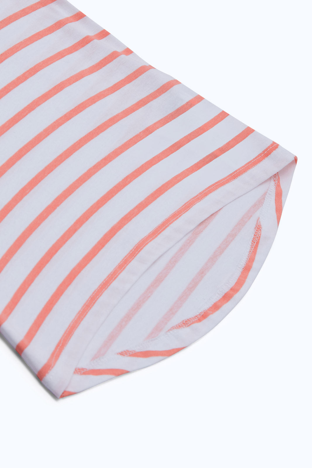 Redtag-Girls-White-Coral-Stripes-T-Shirt-Category:T-Shirts,-Colour:White,-Deals:New-In,-Dept:Girls,-Filter:Infant-Girls-(3-to-24-Mths),-ING-T-Shirts,-New-In-ING-APL,-Non-Sale,-S23B,-Section:Girls-(0-to-14Yrs),-TBL-Infant-Girls-3 to 24 Months