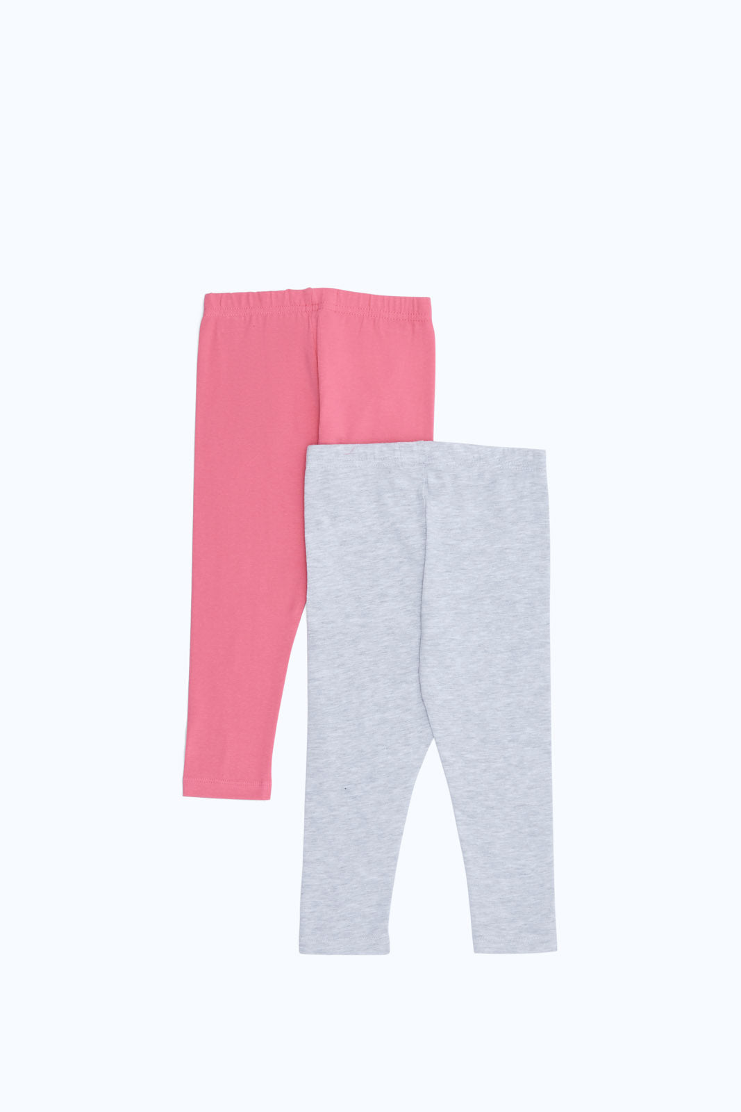 Redtag-Girls-Grey-Melange-&-Pink-2-Pack-Leggings-Category:Leggings,-Colour:Assorted,-Deals:2-FOR-37,-Deals:New-In,-Dept:Girls,-Filter:Infant-Girls-(3-to-24-Mths),-H1:KWR,-H2:ING,-H3:TRS,-H4:LEG,-ING-Leggings,-New-In-ING-APL,-Non-Sale,-S23B,-Season:S23B,-Section:Girls-(0-to-14Yrs)-Infant-Girls-3 to 24 Months