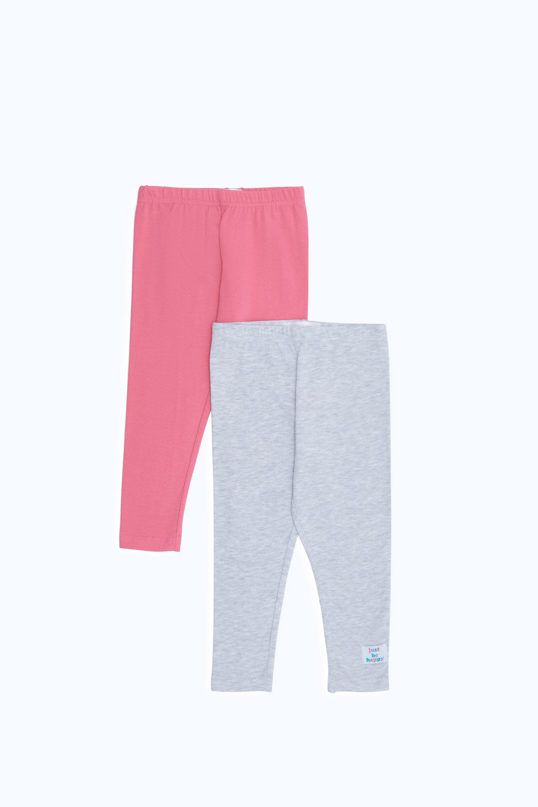 Redtag-Girls-Grey-Melange-&-Pink-2-Pack-Leggings-Category:Leggings,-Colour:Assorted,-Deals:2-FOR-37,-Deals:New-In,-Dept:Girls,-Filter:Infant-Girls-(3-to-24-Mths),-H1:KWR,-H2:ING,-H3:TRS,-H4:LEG,-ING-Leggings,-New-In-ING-APL,-Non-Sale,-S23B,-Season:S23B,-Section:Girls-(0-to-14Yrs)-Infant-Girls-3 to 24 Months
