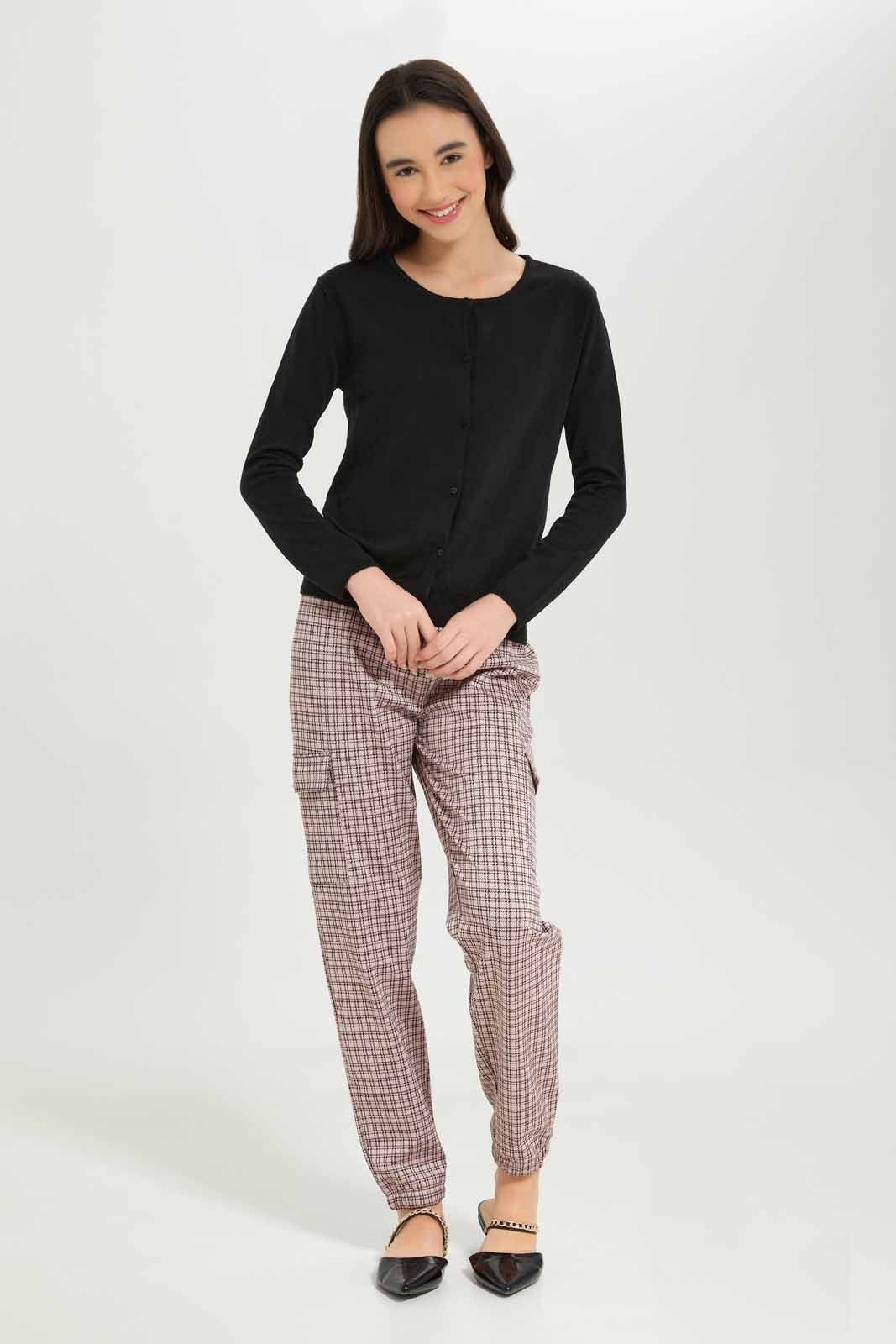 Redtag-Girls-Black-Cardigan-Category:Cardigans,-Colour:Black,-Deals:New-In,-Dept:Girls,-Filter:Senior-Girls-(8-to-14-Yrs),-GSR-Cardigans,-New-In-GSR-APL,-Non-Sale,-S23A,-Section:Girls-(0-to-14Yrs)-Senior-Girls-