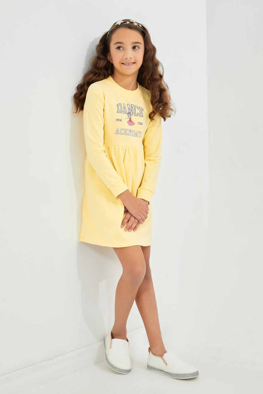 Redtag-Girls-Pink-Active-Dress--Pink-Flower-Embroidery-Category:Dresses,-Colour:Apricot,-Deals:New-In,-Dept:Girls,-Filter:Girls-(2-to-8-Yrs),-GIR-Dresses,-New-In-GIR-APL,-Non-Sale,-S23A,-Section:Girls-(0-to-14Yrs)-Girls-2 to 8 Years