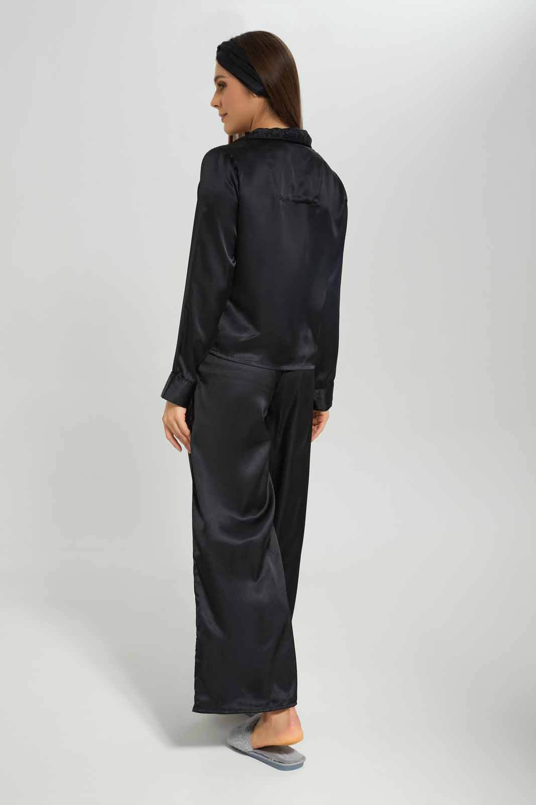 Redtag-Women-Black-Color-Long-Sleeve-Pyjama-Set-Category:Pyjama-Sets,-Colour:Black,-Deals:New-In,-Dept:Ladieswear,-Filter:Women's-Clothing,-New-In-Women-APL,-Non-Sale,-Section:Women,-W22B,-Women-Pyjama-Sets--