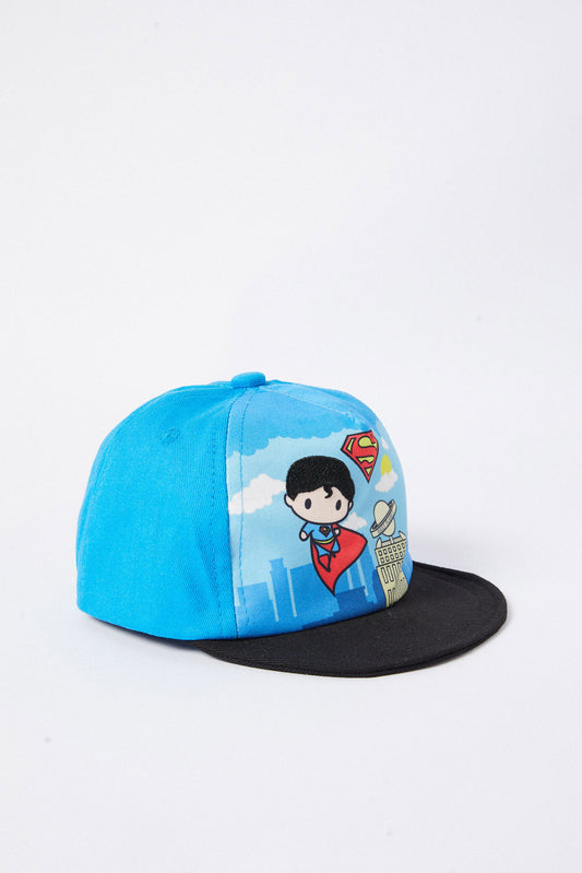 Redtag-Blue-And-Black-Superman-Cap-BOY-Caps-&-Hats,-Category:Caps-&-Hats,-Colour:Assorted,-Deals:New-In,-Dept:Boys,-Filter:Boys-Accessories,-New-In,-New-In-BOY-ACC,-Non-Sale,-S23A,-Section:Boys-(0-to-14Yrs)-Boys-