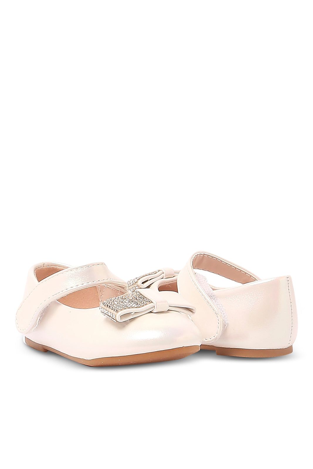 Redtag-White-Diamante-Bow-Ballerina-Category:Shoes,-Colour:White,-Deals:New-In,-Filter:Girls-Footwear-(1-to-3-Yrs),-ING-Shoes,-N/A,-New-In-ING-FOO,-Non-Sale,-S23A,-Section:Girls-(0-to-14Yrs)-Infant-Girls-1 to 3 Years