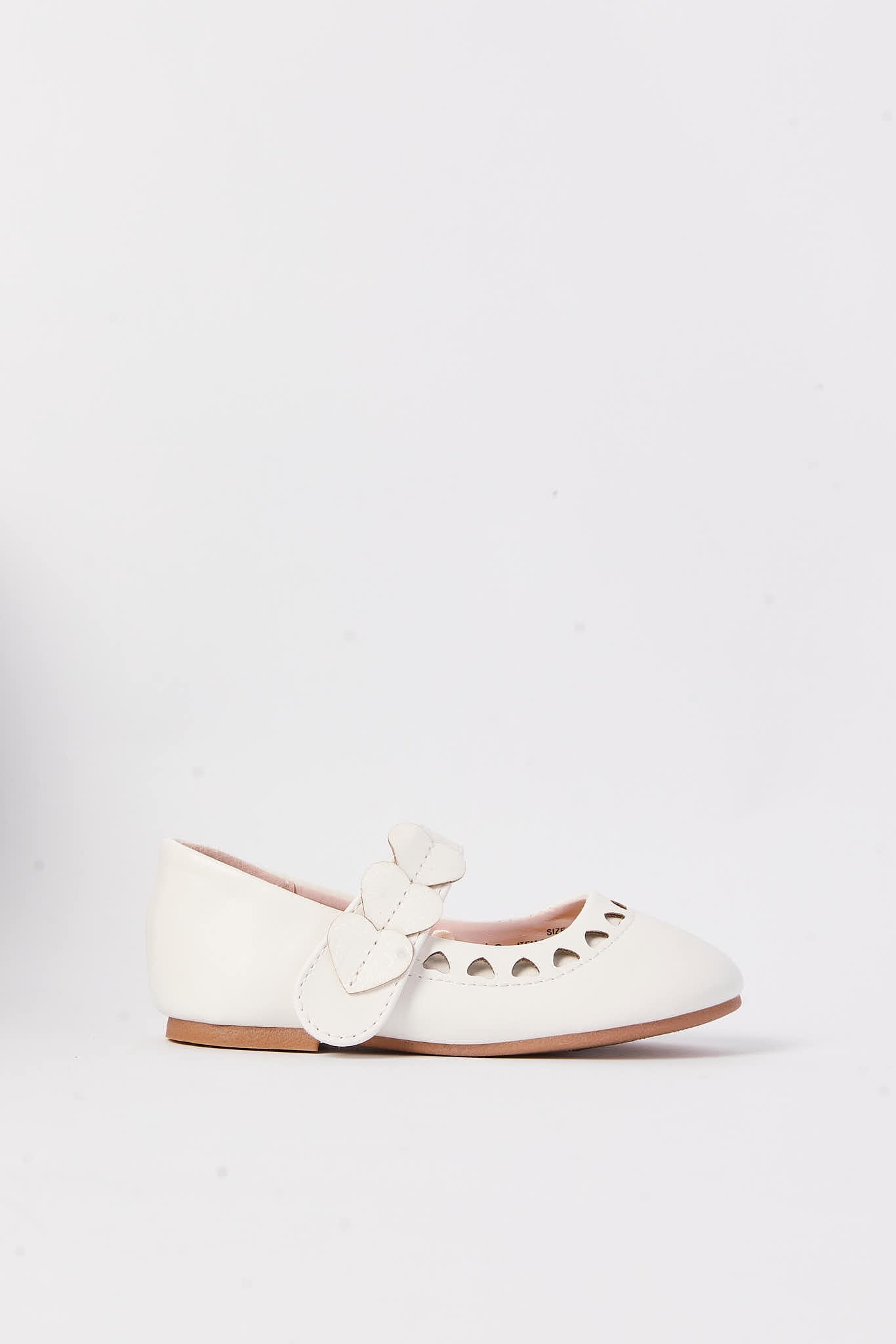 Redtag-White-Heart-Trim-Ballerina-Category:Shoes,-Colour:White,-Deals:New-In,-Filter:Girls-Footwear-(1-to-3-Yrs),-ING-Shoes,-N/A,-New-In-ING-FOO,-Non-Sale,-S23A,-Section:Girls-(0-to-14Yrs)-Infant-Girls-1 to 3 Years