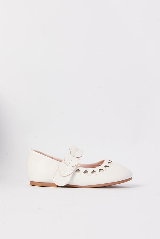 Redtag-White-Heart-Trim-Ballerina-Category:Shoes,-Colour:White,-Deals:New-In,-Filter:Girls-Footwear-(1-to-3-Yrs),-ING-Shoes,-N/A,-New-In-ING-FOO,-Non-Sale,-S23A,-Section:Girls-(0-to-14Yrs)-Infant-Girls-1 to 3 Years