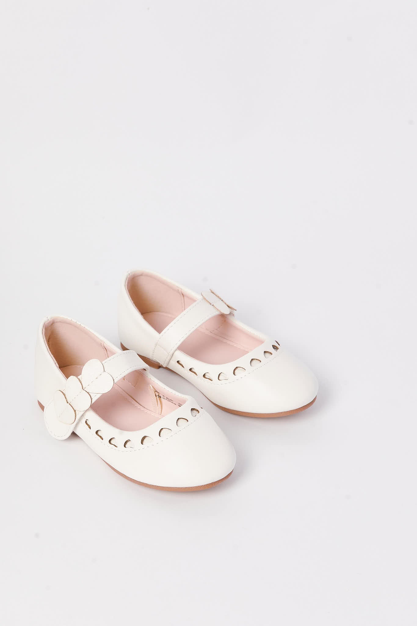Redtag-White-Heart-Trim-Ballerina-Category:Shoes,-Colour:White,-Deals:New-In,-Filter:Girls-Footwear-(1-to-3-Yrs),-ING-Shoes,-N/A,-New-In-ING-FOO,-Non-Sale,-S23A,-Section:Girls-(0-to-14Yrs)-Infant-Girls-1 to 3 Years