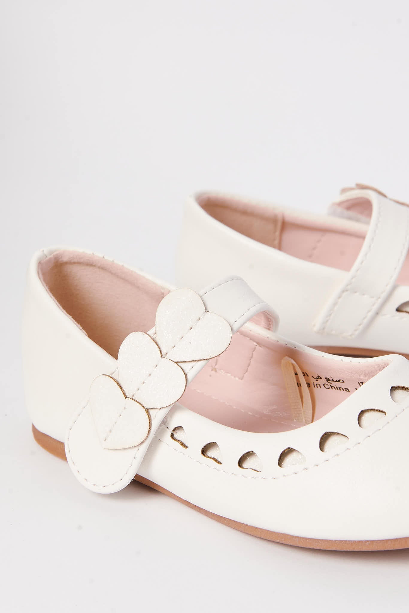 Redtag-White-Heart-Trim-Ballerina-Category:Shoes,-Colour:White,-Deals:New-In,-Filter:Girls-Footwear-(1-to-3-Yrs),-ING-Shoes,-N/A,-New-In-ING-FOO,-Non-Sale,-S23A,-Section:Girls-(0-to-14Yrs)-Infant-Girls-1 to 3 Years