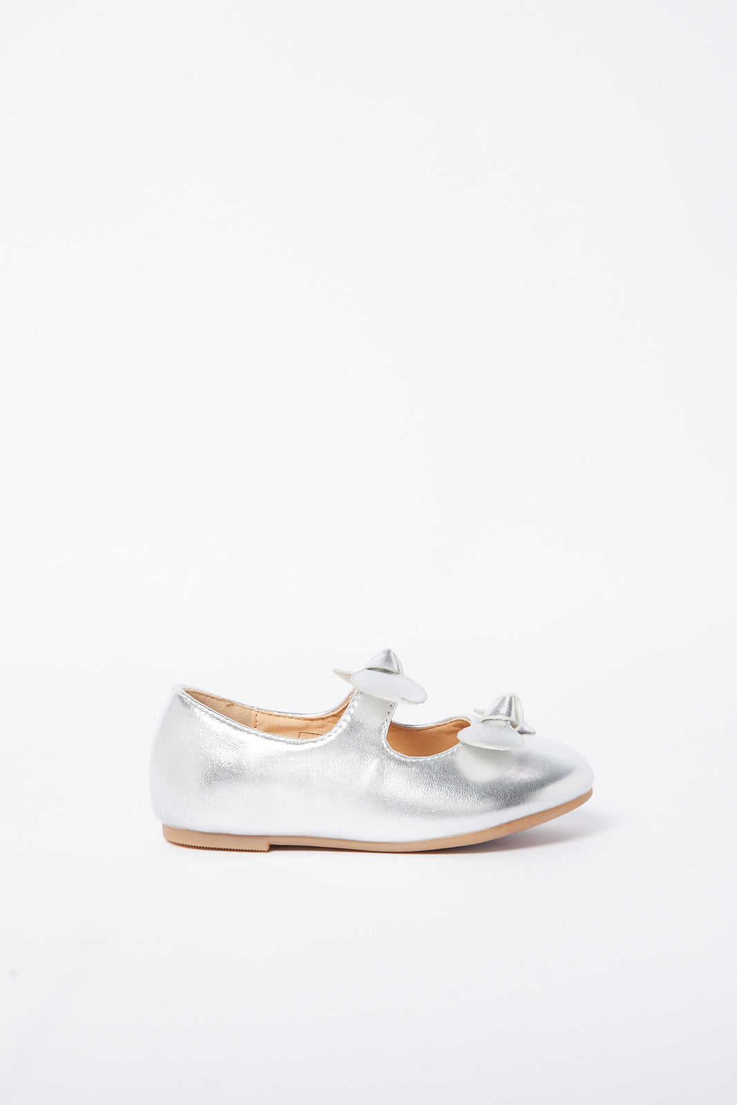 Redtag-Silver-Bow-Ballerina-Category:Shoes,-Colour:Silver,-Deals:New-In,-Filter:Girls-Footwear-(1-to-3-Yrs),-ING-Shoes,-N/A,-New-In-ING-FOO,-Non-Sale,-S23A,-Section:Girls-(0-to-14Yrs)-Infant-Girls-1 to 3 Years