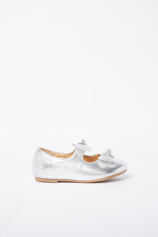 Redtag-Silver-Bow-Ballerina-Category:Shoes,-Colour:Silver,-Deals:New-In,-Filter:Girls-Footwear-(1-to-3-Yrs),-ING-Shoes,-N/A,-New-In-ING-FOO,-Non-Sale,-S23A,-Section:Girls-(0-to-14Yrs)-Infant-Girls-1 to 3 Years