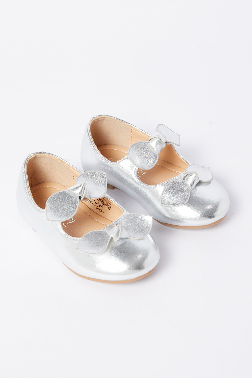 Redtag-Silver-Bow-Ballerina-Category:Shoes,-Colour:Silver,-Deals:New-In,-Filter:Girls-Footwear-(1-to-3-Yrs),-ING-Shoes,-N/A,-New-In-ING-FOO,-Non-Sale,-S23A,-Section:Girls-(0-to-14Yrs)-Infant-Girls-1 to 3 Years