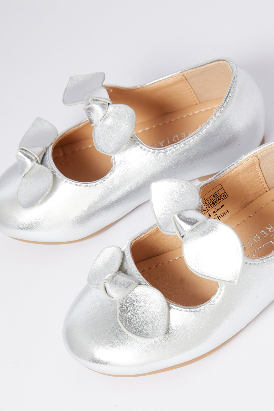 Redtag-Silver-Bow-Ballerina-Category:Shoes,-Colour:Silver,-Deals:New-In,-Filter:Girls-Footwear-(1-to-3-Yrs),-ING-Shoes,-N/A,-New-In-ING-FOO,-Non-Sale,-S23A,-Section:Girls-(0-to-14Yrs)-Infant-Girls-1 to 3 Years