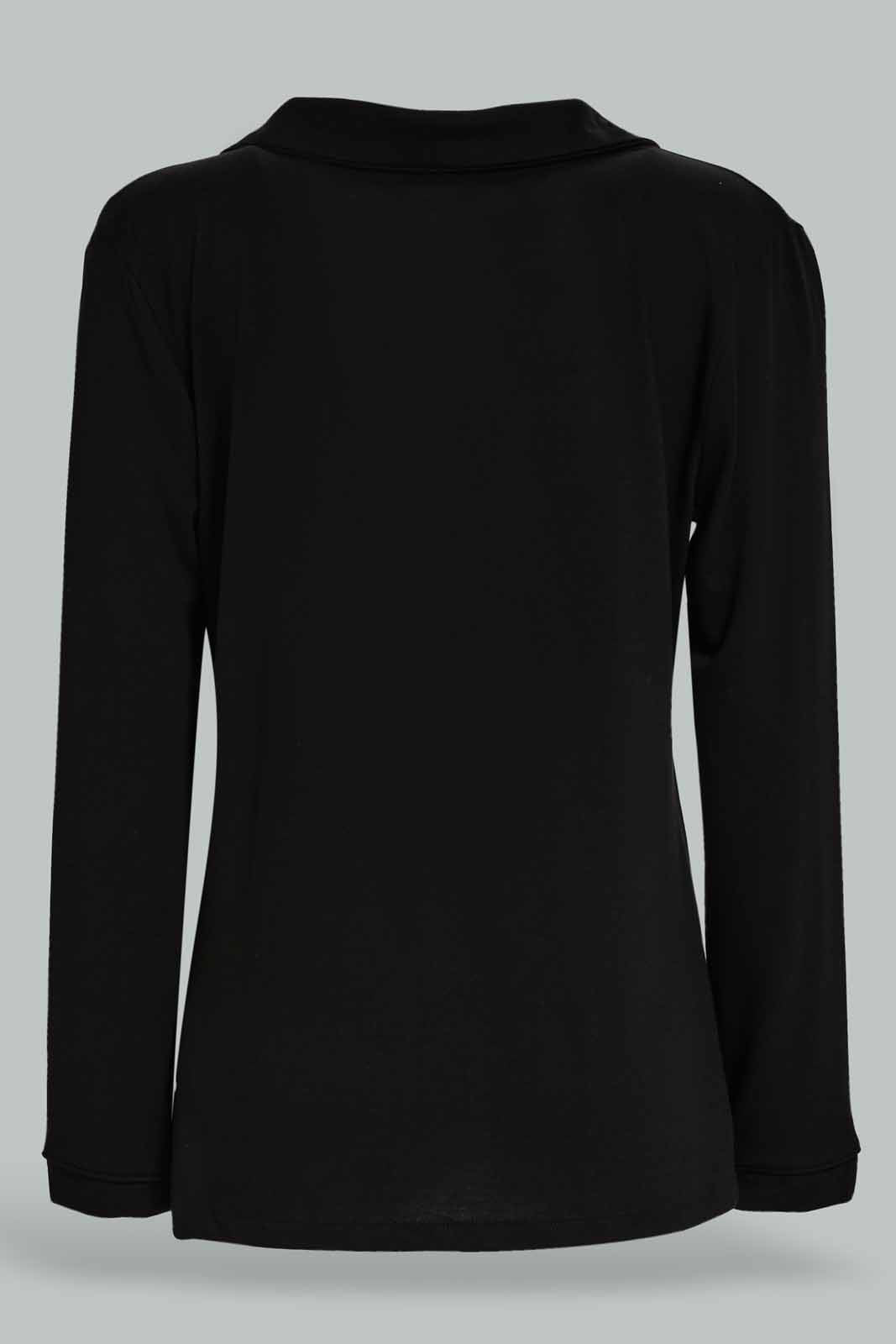 Redtag-Women-Black-Color-Long-Sleeves-Pajama-Set-Category:Pyjama-Sets,-Colour:Black,-Deals:New-In,-Dept:Ladieswear,-Filter:Women's-Clothing,-New-In-Women-APL,-Non-Sale,-Section:Women,-W22B,-Women-Pyjama-Sets--
