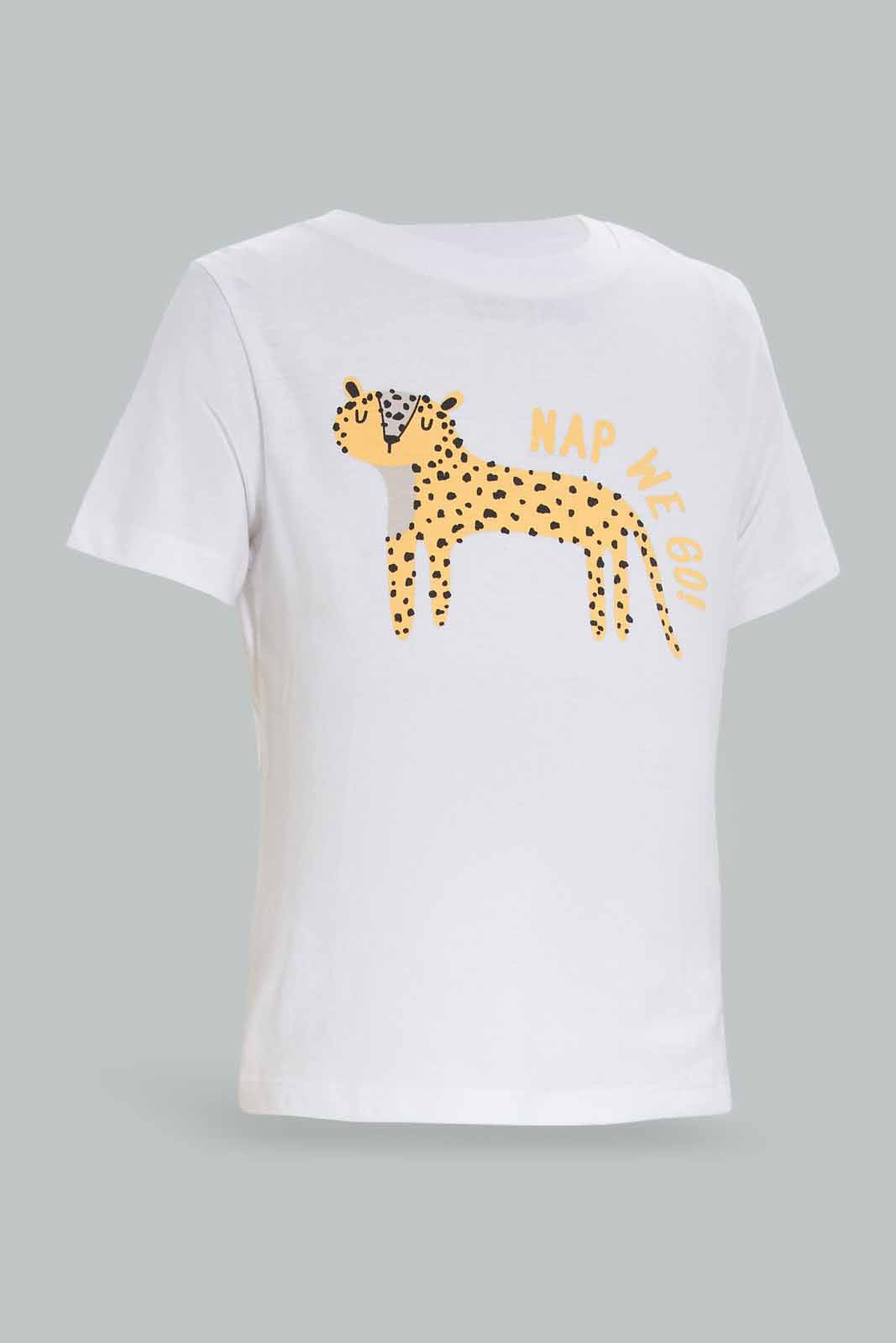 Redtag-Boys-White-And-Blue-Tiger-Printed-4-Pack-Pj-Set-With-Short-Slv-Tee-And-Shorts-Category:Pyjama-Sets,-Colour:White,-Deals:New-In,-Dept:Boys,-Filter:Infant-Boys-(3-to-24-Mths),-INB-Pyjama-Sets,-New-In-INB-APL,-Non-Sale,-S23A,-Section:Boys-(0-to-14Yrs)-Infant-Boys-3 to 24 Months