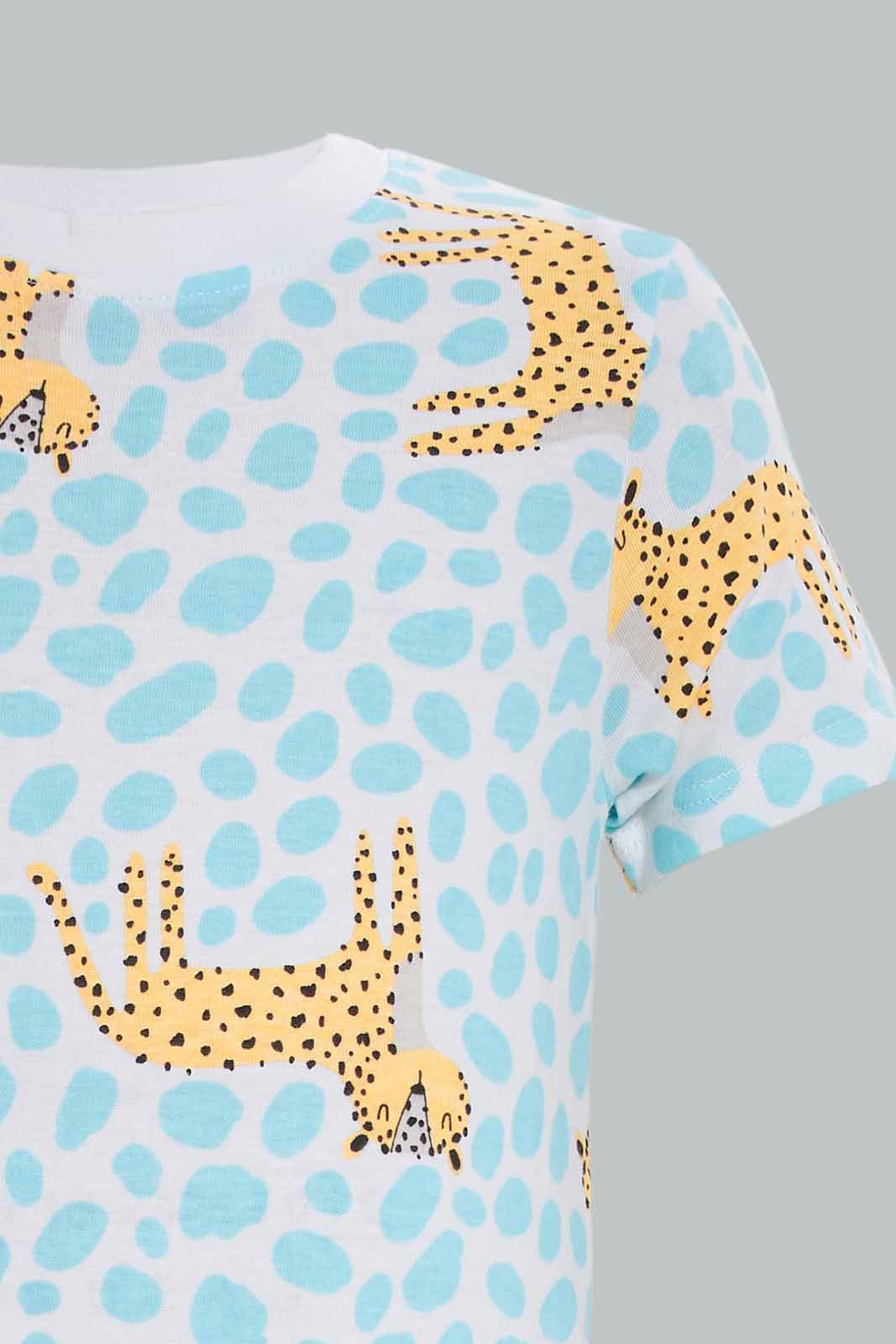 Redtag-Boys-White-And-Blue-Tiger-Printed-4-Pack-Pj-Set-With-Short-Slv-Tee-And-Shorts-Category:Pyjama-Sets,-Colour:White,-Deals:New-In,-Dept:Boys,-Filter:Infant-Boys-(3-to-24-Mths),-INB-Pyjama-Sets,-New-In-INB-APL,-Non-Sale,-S23A,-Section:Boys-(0-to-14Yrs)-Infant-Boys-3 to 24 Months