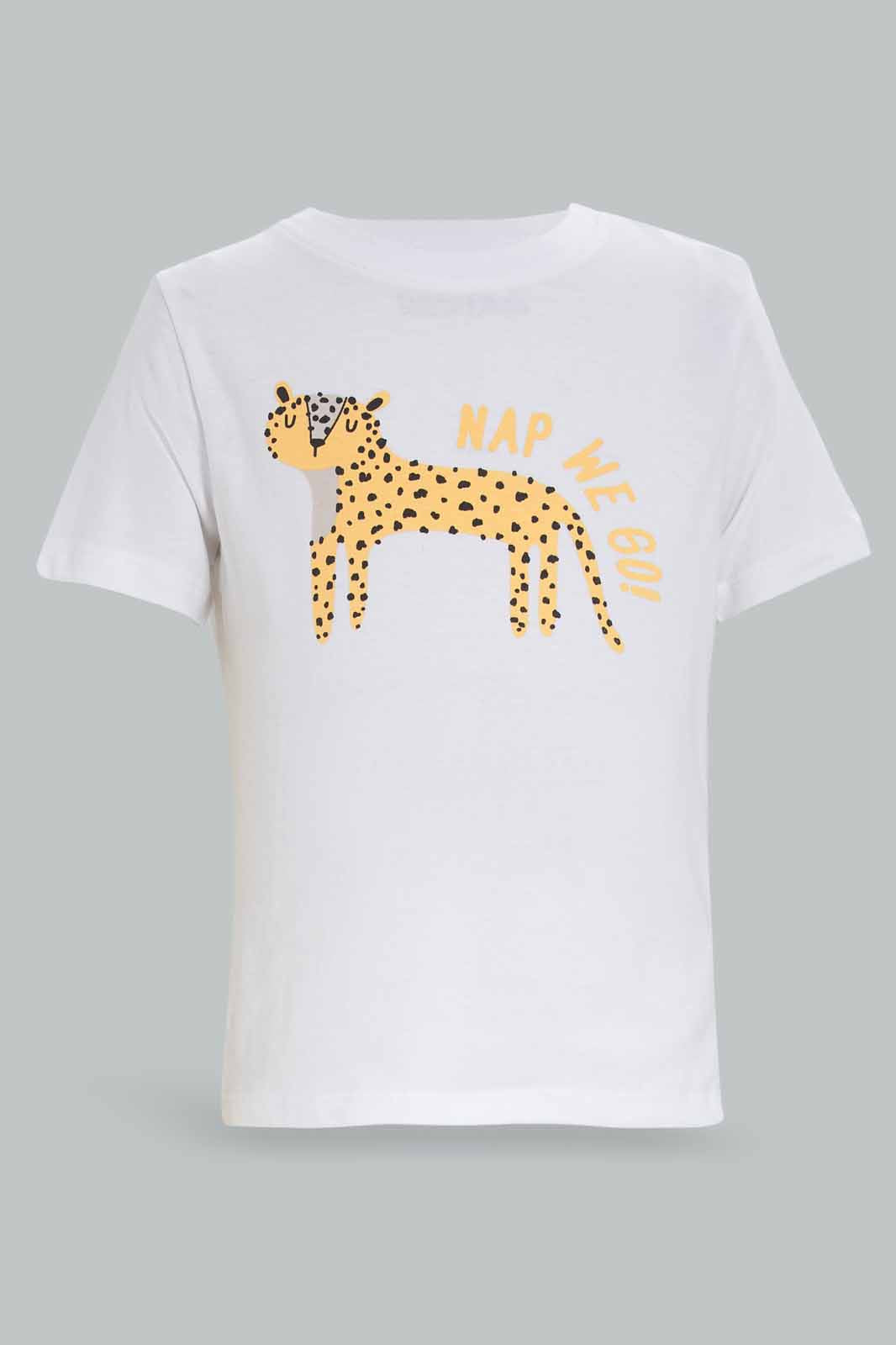 Redtag-Boys-White-And-Blue-Tiger-Printed-4-Pack-Pj-Set-With-Short-Slv-Tee-And-Shorts-Category:Pyjama-Sets,-Colour:White,-Deals:New-In,-Dept:Boys,-Filter:Infant-Boys-(3-to-24-Mths),-INB-Pyjama-Sets,-New-In-INB-APL,-Non-Sale,-S23A,-Section:Boys-(0-to-14Yrs)-Infant-Boys-3 to 24 Months