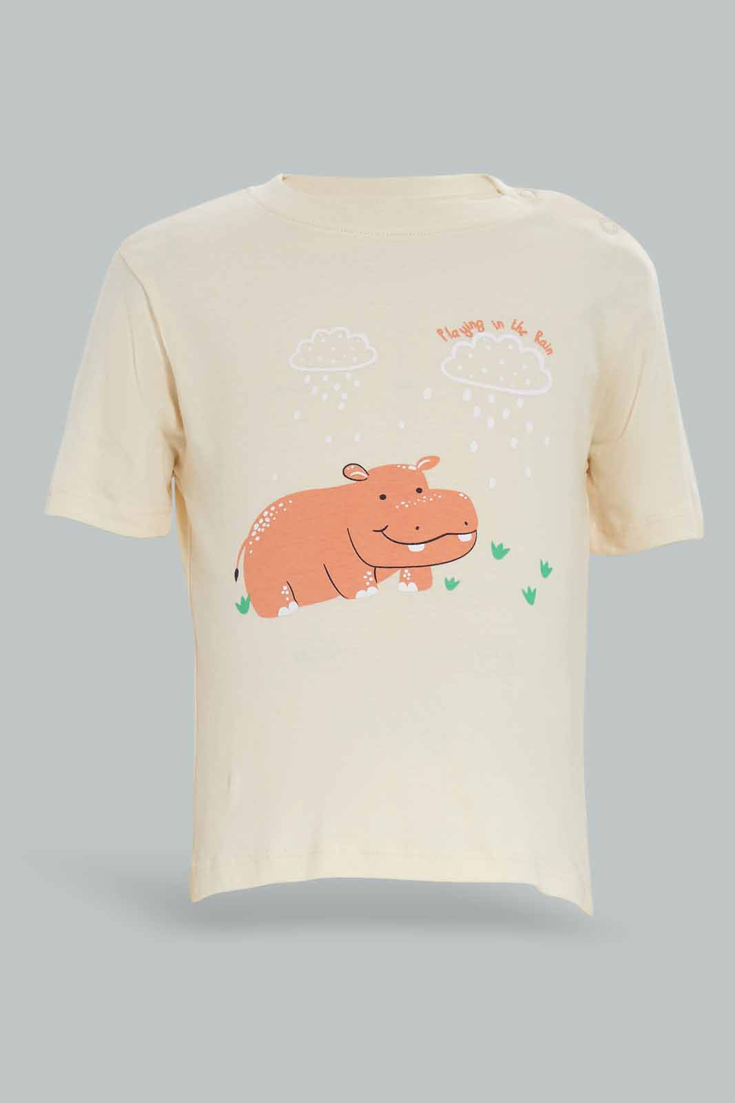 Redtag-Boys-White-And-Navyy-Printed-Rhino-4-Pack-Pj-Set-With-Short-Slv-Tee-And-Shorts-Category:Pyjama-Sets,-Colour:Navy,-Deals:New-In,-Dept:Boys,-Filter:Infant-Boys-(3-to-24-Mths),-INB-Pyjama-Sets,-New-In-INB-APL,-Non-Sale,-S23A,-Section:Boys-(0-to-14Yrs)-Infant-Boys-3 to 24 Months