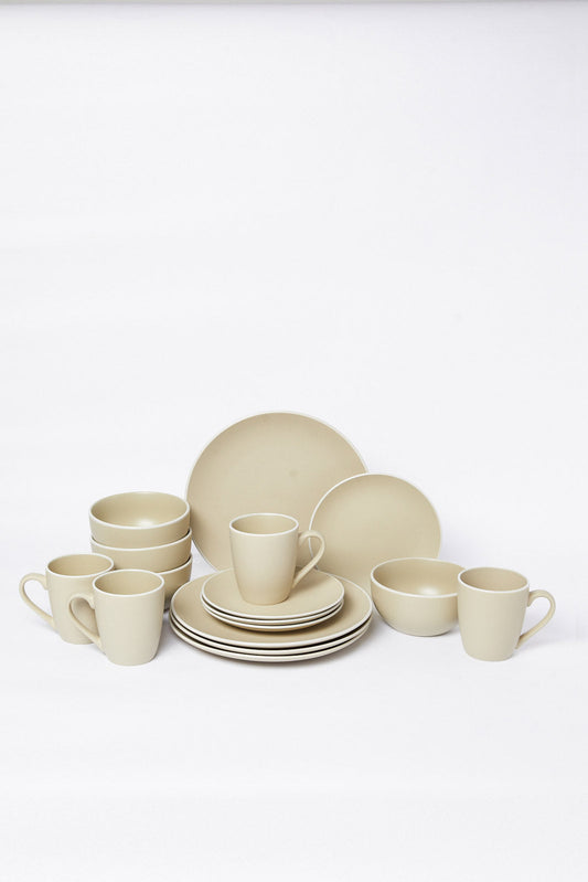 Beige Glazed Dinner Set (16Piece)