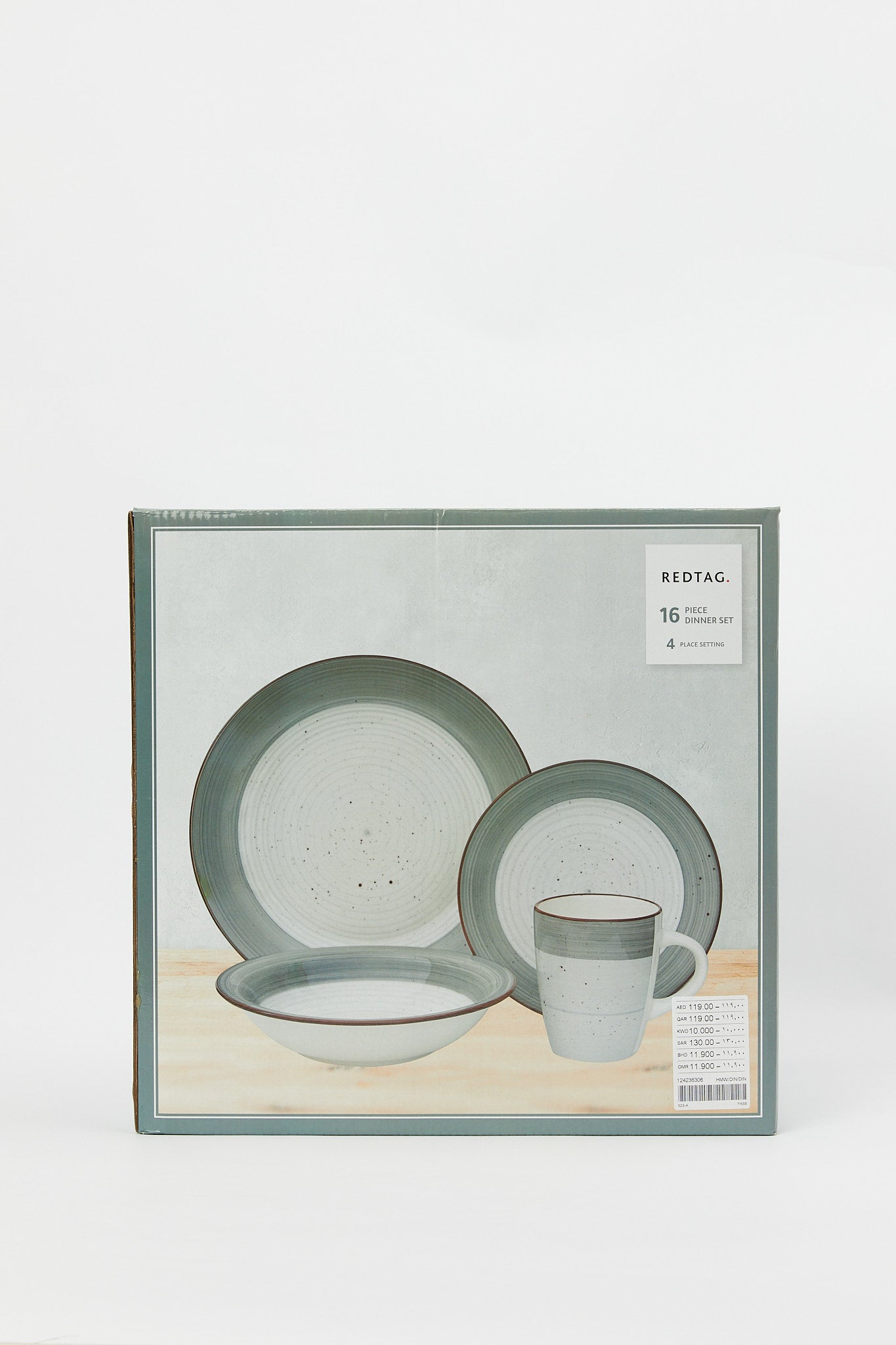 Redtag-Grey-Hand-Painted-Dinner-Set-(16-Piece)-Category:Dinner-Sets,-Colour:Grey,-Deals:New-In,-Dept:Home,-Filter:Home-Dining,-H1:HMW,-H2:DIN,-H3:CRC,-H4:DIN,-HMW-DIN-Crockery,-New-In-HMW-DIN,-Non-Sale,-Packs,-Promo:AZURA,-S23A,-Season:S23A,-Section:Homewares,-Set:Set-of-16,-Style:16-PCS-ROUND-Home-Dining-