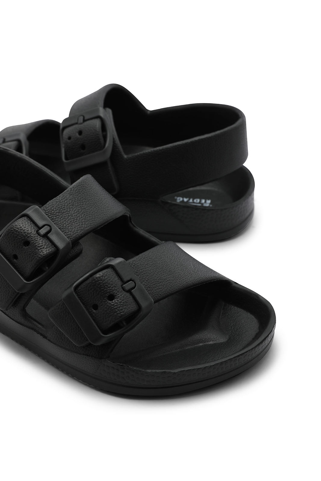 Redtag-Black-Buckle-Slide-With-Backstrap-BOY-Flip-Flops,-Category:Flip-Flops,-Colour:Black,-Deals:New-In,-Filter:Boys-Footwear-(3-to-5-Yrs),-N/A,-New-In-BOY-FOO,-Non-Sale,-S23A,-Section:Boys-(0-to-14Yrs)-Boys-3 to 5 Years