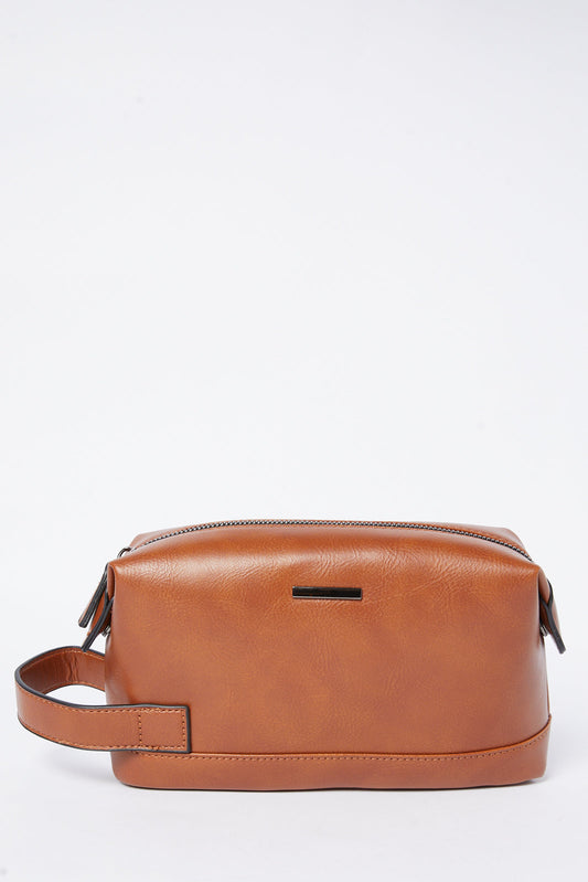 Redtag-Tan-Toiletry-Pouches-Category:Pouches,-Colour:Tan,-Deals:New-In,-Dept:Menswear,-Filter:Men's-Accessories,-Men-Pouches,-New-In,-New-In-Men-ACC,-Non-Sale,-S23A,-Section:Men-Men's-