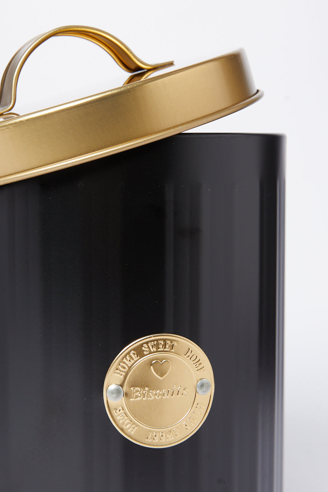 Redtag-Black-Round-Biscuits-Canister-Category:Canisters-And-Jars,-Colour:Black,-Deals:New-In,-Dept:Home,-Filter:Home-Dining,-HMW-DIN-Storage,-New-In-HMW-DIN,-Non-Sale,-S23A,-Section:Homewares-Home-Dining-