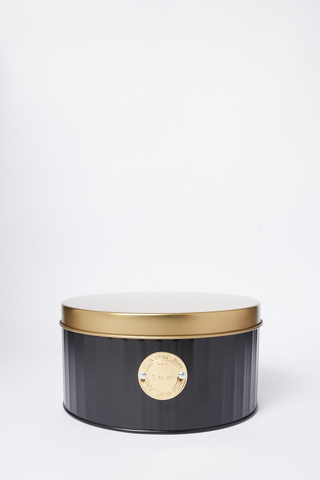 Redtag-Black-Round-Cake-Box-(Small)-Category:Canisters-And-Jars,-Colour:Black,-Deals:New-In,-Dept:Home,-Filter:Home-Dining,-HMW-DIN-Storage,-New-In-HMW-DIN,-Non-Sale,-S23A,-Section:Homewares-Home-Dining-