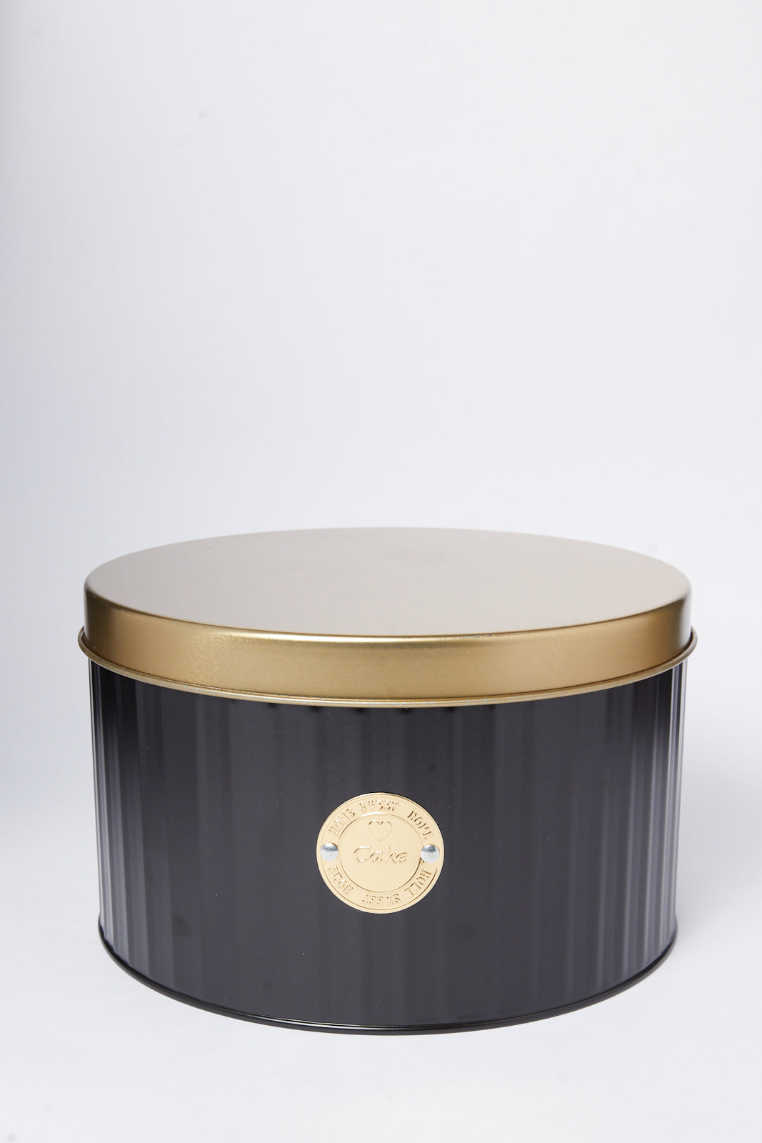 Redtag-Black-Round-Cake-Box-(Medium)-Category:Canisters-And-Jars,-Colour:Black,-Deals:New-In,-Dept:Home,-Filter:Home-Dining,-HMW-DIN-Storage,-New-In-HMW-DIN,-Non-Sale,-S23A,-Section:Homewares-Home-Dining-