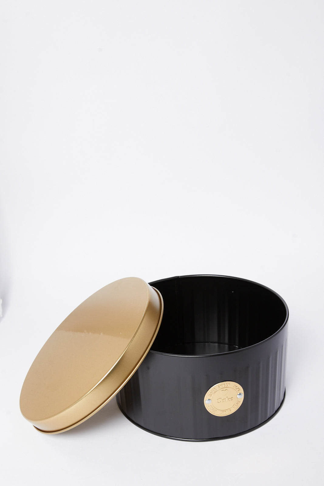 Redtag-Black-Round-Cake-Box-(Medium)-Category:Canisters-And-Jars,-Colour:Black,-Deals:New-In,-Dept:Home,-Filter:Home-Dining,-HMW-DIN-Storage,-New-In-HMW-DIN,-Non-Sale,-S23A,-Section:Homewares-Home-Dining-